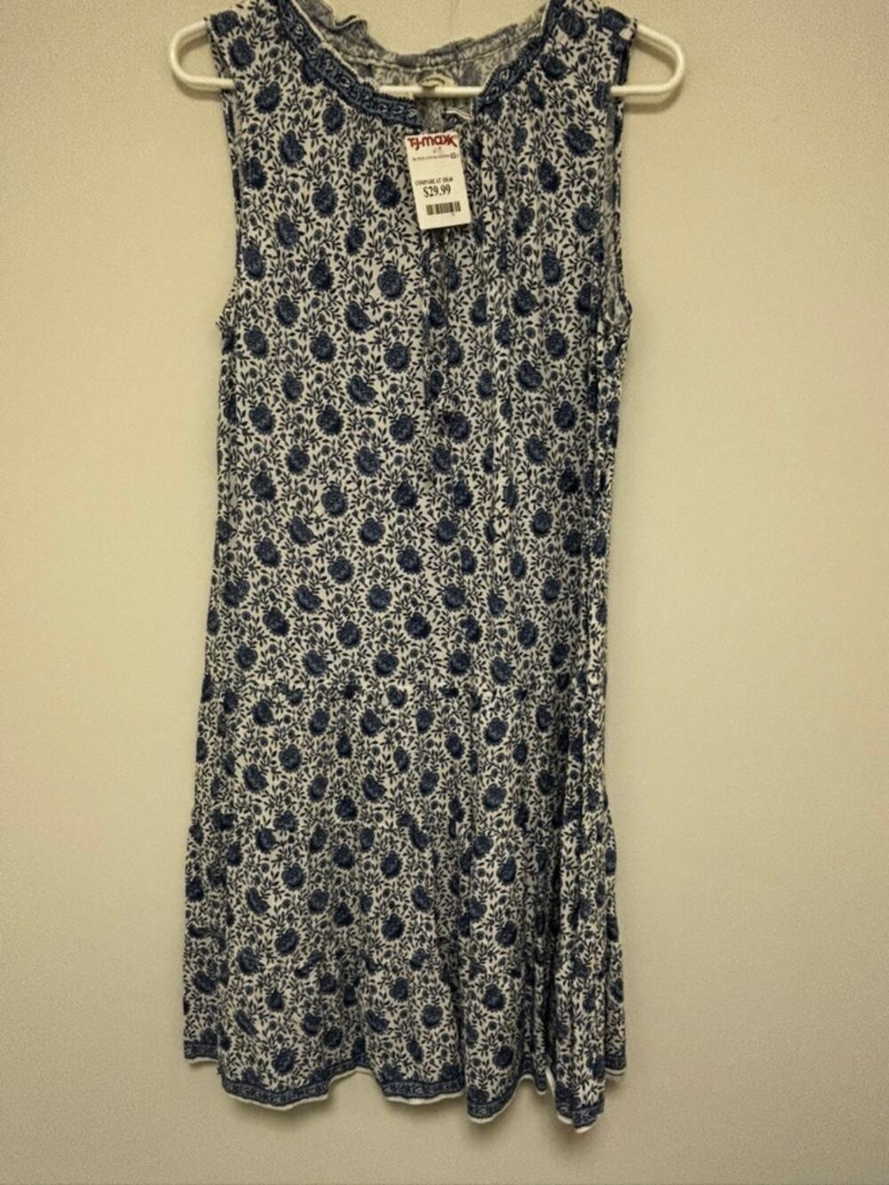 Max Studio Blue and White Floral  Dress Boho Cottagecore NWT Size Large